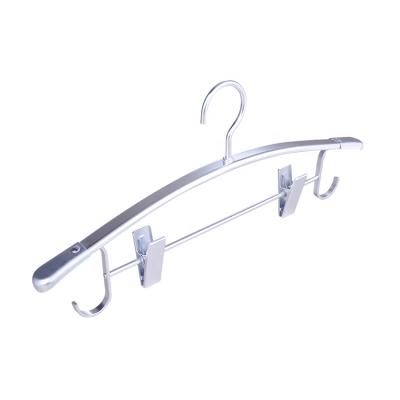 China Viable High Quality Pant Pant Pant Hangers Aluminum Skirt Hangers For Trouser Hangers With Clips Metal Clothing Eco-Friendly for sale