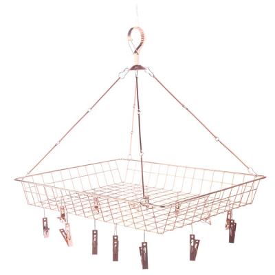 China Factory price multifunctional laundry stocked aluminum hanger with basket and clip socks hanger for sale