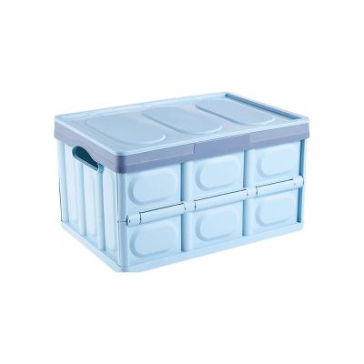 China Foldable Plastic Book Storage Box Clothes Storage Box Household Car Trunk Foldable Storage Box for sale