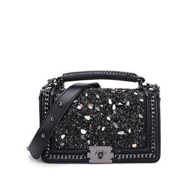 China New Fashion Design Bling Diamonds Shape PU Clutch Bag Women Ladies Handbags Hot Selling Shoulder Bag for sale