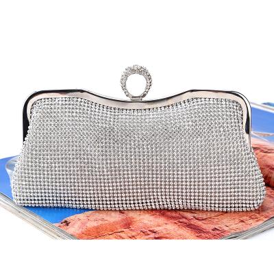 China Party Women Clear Rhinestone Clutch Evening Clutch Crystal Handmade Metal Fame Clutches Bridal Purse for sale