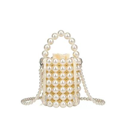 China Stone Purse Tote Bag Purse Pearl Bucket Vintage Pear Wedding Party Handbag Handmade Good Quality Shoulder Bag Clutch for sale