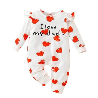 China Wholesale 100% Cotton Factory Kids Clothes Baby Valentine's Day Printed Baby Infant Rompers for sale