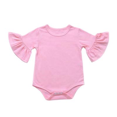 China Longsleeve Summer Newborn Baby Clothes For Girls Flared Sleeves Kids Overalls Baby Rompers for sale