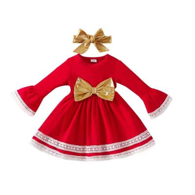 China Boutique Anti-Static Kids Clothing Babies Clothing Autumn Long Sleeve Dress Christmas Princess Dress for sale