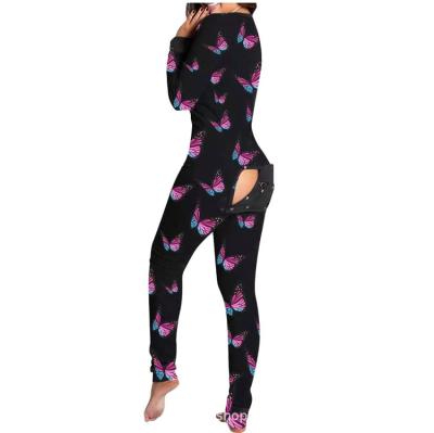 China QUICK DRY Customize Copy 2021 New Autumn Sexy Long Sleeve Woman Sleepwear Butt Onesies For Women Pajamas for sale