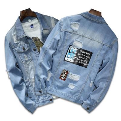 China Good quality America popular QUICK DRY autumn plus size jeans denim jacket men for sale