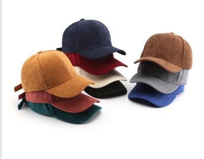 China COMMON Fashion Corduroy Hat 3D Logo Embroidery Custom Baseball Cap for sale