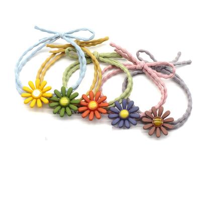 China Hair Beauty Accessories Customized Women's Cute Daisy Solid Color Scrunchies High Elasticity Cartoon Pattern Accessories for sale