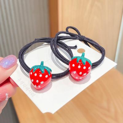 China Wholesale Customized Strawberry Scrunchies Adult Hair Accessories Girly Red High Elasticity Heart Scrunchies Hair Scrunchies for sale