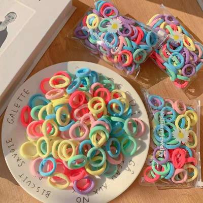 China Hair Beauty Accessories Wholesale Solid Color Simple Hair Scrunchies Kids Style Handmade Spandex Scrunchies Accessories for sale