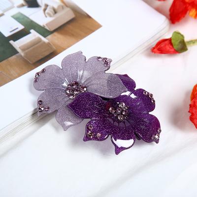 China Hair Decoration Accessories Spots Large Size Rhinestone Adult Hairpin Flower Hair Pieces For Women Hairpin for sale