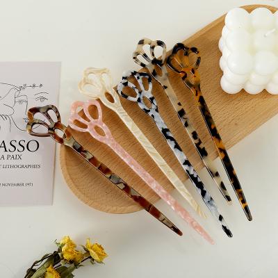 China Hair decoration accessories fashion new design vintage women accessories hairpin solid color acetic acid tortoiseshell hairpin for sale