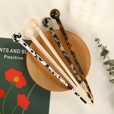 China Hair Decoration Accessories Fashion All Match Customized Acetic Acid Hairpin Leopard Print Women Accessories Adult Hairpin for sale