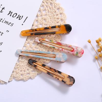 China Accessories Hair Decoration Europe and America Leopard Print Acetate Sheet Multicolor Word Folder Women Accessories Hairpin Wholesale for sale