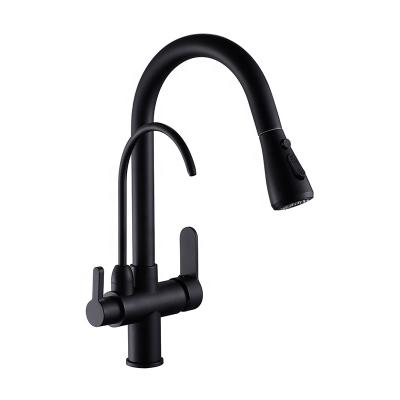 China Modern high quality hot and cold water pull down kitchen faucet mixer for sink for sale