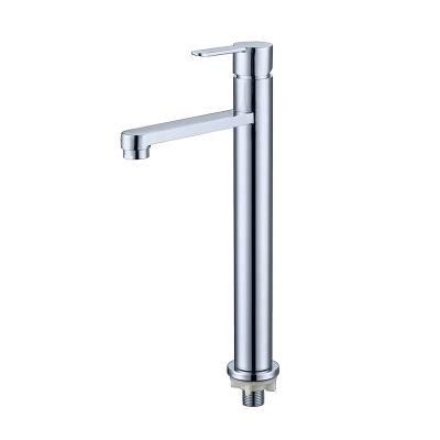 China Contemporary New Design Deck Mounted Single Hole Cold Water Top Basin Faucet for sale