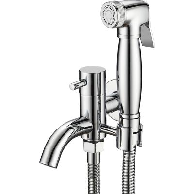 China Muslim Bidet Attachment Bidet Sprayer Shattaf Toilet Hand Shower Hand Shower Sprayer Being Placed With Cold Water Faucet for sale