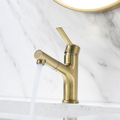 China China Yida Single Handle Single Hole Sink Mixer Tap Gold Metered Pull-Down Bathroom Faucets China Pull Out Basin Faucet for sale