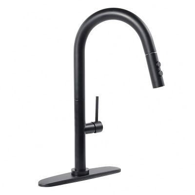 China Luxurious Thermostatic Faucets yida Pull Out Matte Black Faucet Mixer Cold Hot Water Taps Modern Pull Down Kitchen Sink Matte Black Faucets for sale