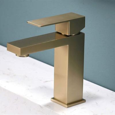 China Modern Gold Metered Basin Faucet Yida Bathroom Mixer Vanity Taps Wash Basin Wash Sink Faucets Cupc Single Handle Gold Cold Hot Luxury for sale