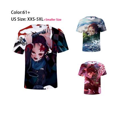 China custom printed Anti-wrinkle demon slayer t shirts graphic tees hip hop t shirts mens 3d shirts oversized mens t-shirt for sale