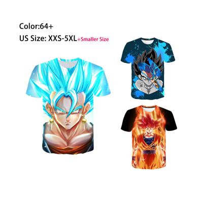 China Anti-wrinkle DRAGON BALL T-shirt Custom Anime Clothing Customization Polyester Cotton T-shirt Wholesale Anime Costume Tees for sale