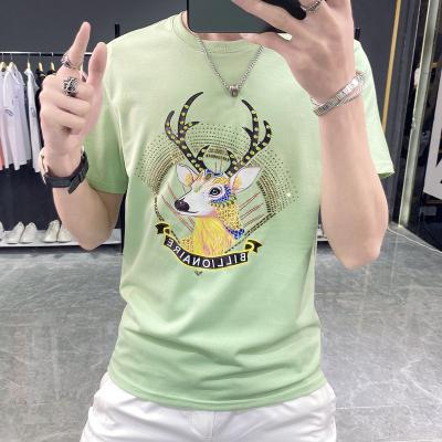 China Anti-Wrinkle Shirts 100% Cotton T-Shirt For Men Branded Embroidered Short Sleeve Hot Sale Plus Size O Neck Mens Short Sleeve for sale