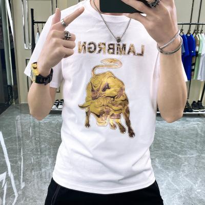 China 2022 New Arrival Designer Anti-wrinkle Clothes High Quality Around The Neck T-shirt 100% Cotton Man T-shirts for sale