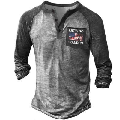 China Anti-Wrinkle Men Long Sleeve Muscle Shirts Digital Printing Graphic T-Shirt Big V-Neckline Tops Long Sleeve for sale