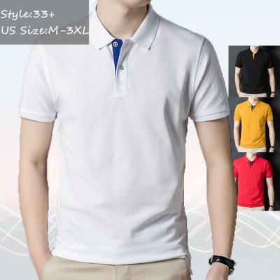 China Anti-Wrinkle 95 Cotton 5 Spandex Summer Men's Button Polo Shirts Breathable Slim Casual Golf Shirt 100% Short Sleeve for sale