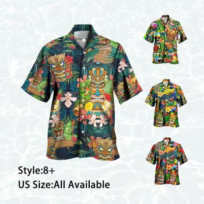 China Factory supplier custom Hawaiian casual floral printing short sleeve anti-pilling button up shirt for men for sale