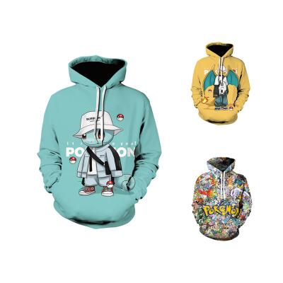 China Anti-wrinkle 46 Styles Support Pattern Cartoon Anime Custom Spring Autumn New 3d Printing Pikachu Mens Womens Hoodie for sale