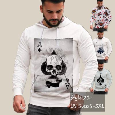 China Wholesale Custom Anti-Wrinkle Logo Poker Printed Oversized Sweatshirt Logo Custom Hoodies Crewneck Pullover Hoodie for sale