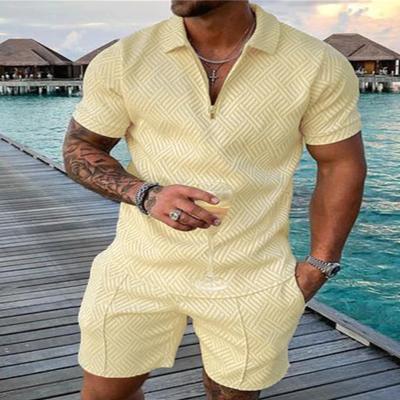 China New Style QUICK DRY POLO Sew Lapel Collar Crew Neck Breathable Cloth Business Print Zipper Stripes Fit Cool Suit for sale