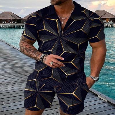 China 2022 Summer Wear Casual Quick Dry Quick Dry Sleeve Breathable Sporty New Skin-Friendly Style Sets Men's Fashion for sale