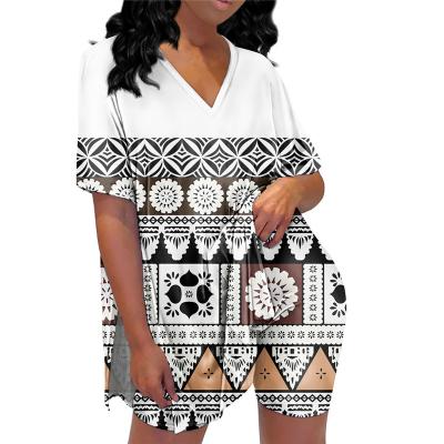 China QUICK DRY Short V-neck Sleeveless Women Fashion Casual Pullover Tops And Loose Casual Shorts Suits Two Piece Sets Samoan Tribal Tattoo Design for sale