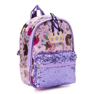 China Anti Theft Afro Unicorn Children Mini Backpack PU With Sequin Bag for sale