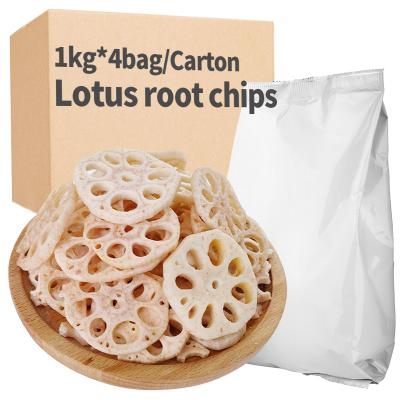 China Nutritious Lotus Root Chips vf Vacuum Fried Lotus Root Crunchy Snack With Fruit And Vegetable Snacks 100% NATURA OEM Professional for sale