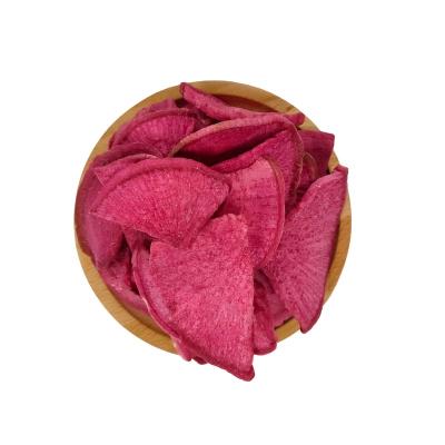 China Nutritious Red radish chips vf vacuum fried Red radish crisp snack with fruit & vegetable snacks 100% NATURA OEM Professional for sale