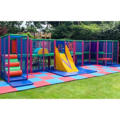 China Steel Commercial kids party rental equipment climbing playground portable soft play frame equipment set soft play for sale