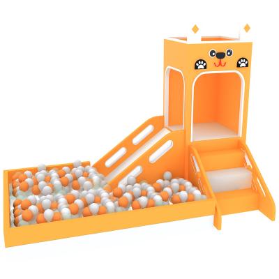 China Indoor soft playground equipment Kitten Orange safety Facilities Fence slid Mini cute soft play equipment indoor playground for sale