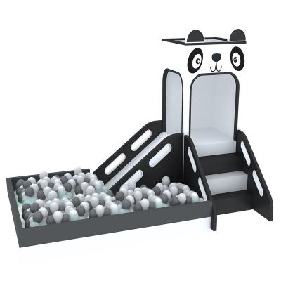 China Indoor soft playground equipment Black and White Panda toddler Slide facilities toys indoor soft  playground equipment for sale