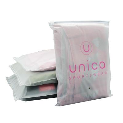 China Recyclable Wholesale Frosted Custom T-shirt Apparel Packaging Bag EVA Slider Zipper Poly Bag PE Plastic Zipper Lock for sale