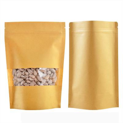 China Recyclable OEM Accepted Doypack Craft Paper Brown Kraft Paper Kraft Custom Food Bag Ziplock Stand Up Pouches Bag for sale