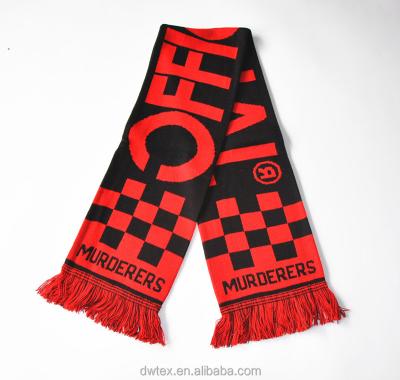 China High Quality Knitted Polyester 100%Acrylic Customaize Football Fan Scarf for sale