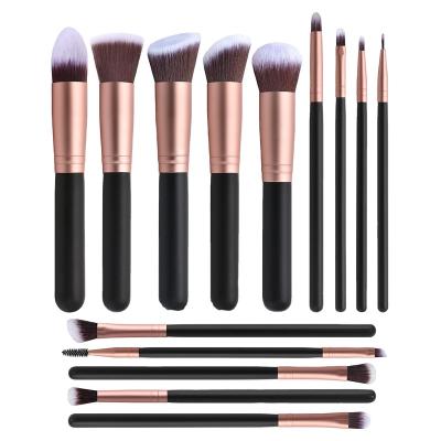 China hot sale 14 skin-friendly matte vegan amazon natural cosmetics rose gold makeup brushes beauty tools foundation brush for sale