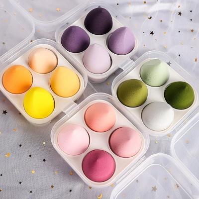 China YUE Popular 4PCS/Box Beauty Soft Sponges Set With Egg Box Beauty Facial Foundation Makeup Sponge Mixing Set for sale