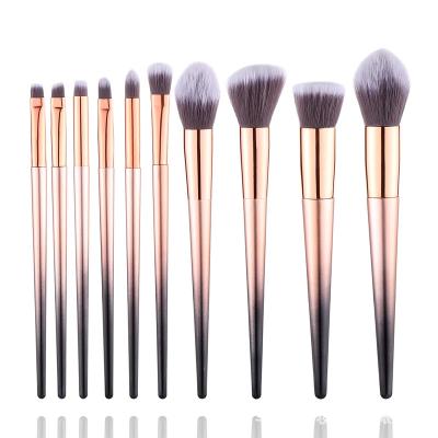 China Angular Blush Guarantee Luxury Gradient Quality Private Label Colorful Makeup Brush Set for Makeup for sale