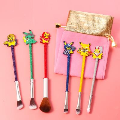 China YUE Hot Selling Factory Skin-friendly Makeup Brushes Professional 6pcs Super Soft Cartoon Makeup Brushes for sale